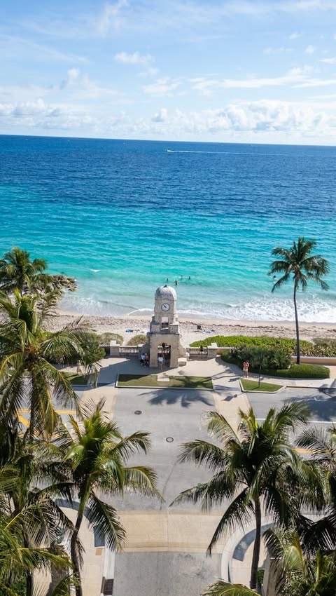 Instagram post by @travelwith.dna for The Palm Beaches. Caption reads: [...] to be on your winter bucket list! The Palm....