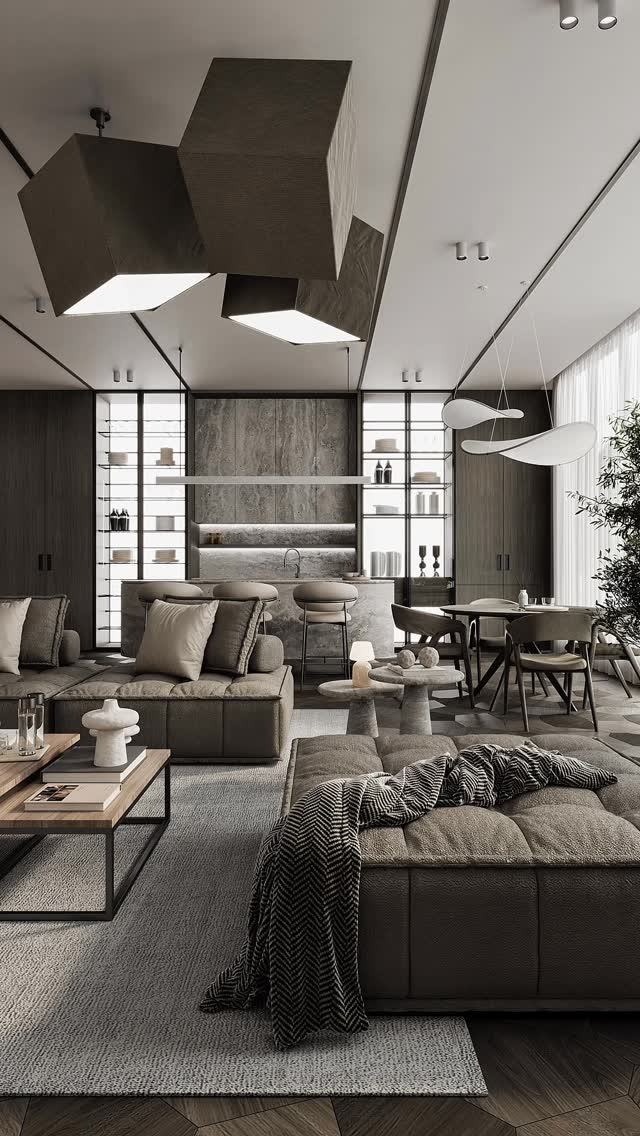 Instagram post by @ali_sadeghiii for Interior & More. Caption reads: Interior Design  Of The  114 Meters Niavaran....