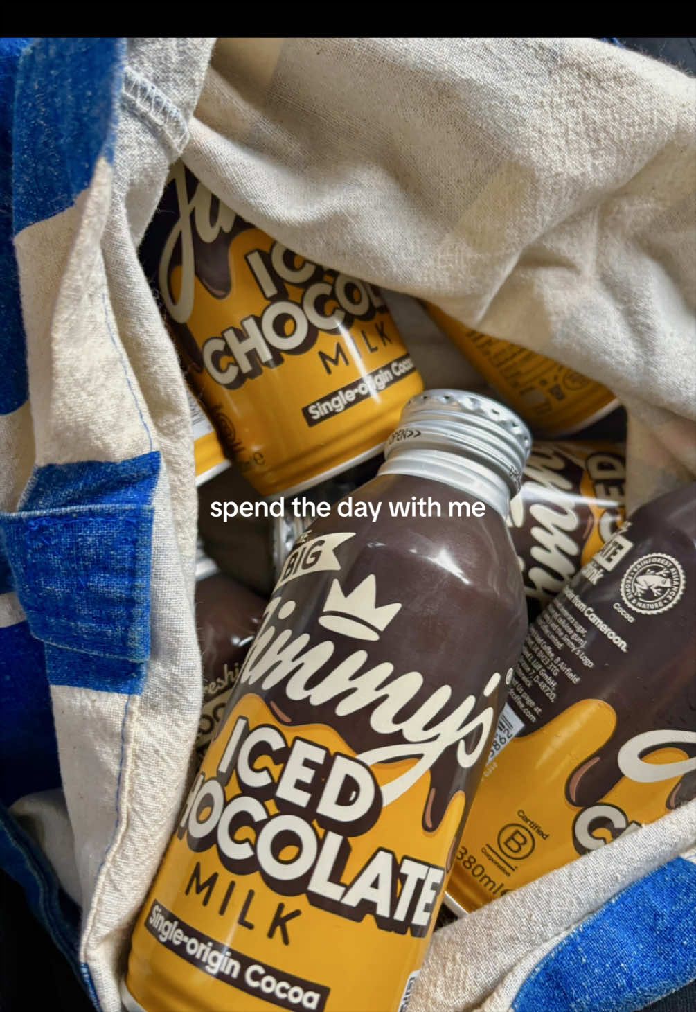 TikTok post by @katiemint5 for Jimmy's Iced Coffee. Caption reads: A very normal day in my life working from home &....