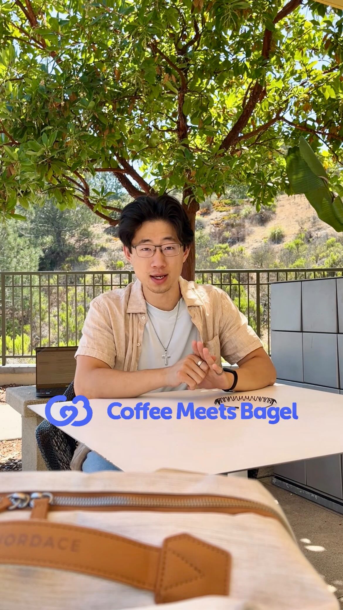Instagram post by @nathan_fang_ for Coffee Meets Bagel. Caption reads: Finding love after college?? 
#postgradlife....