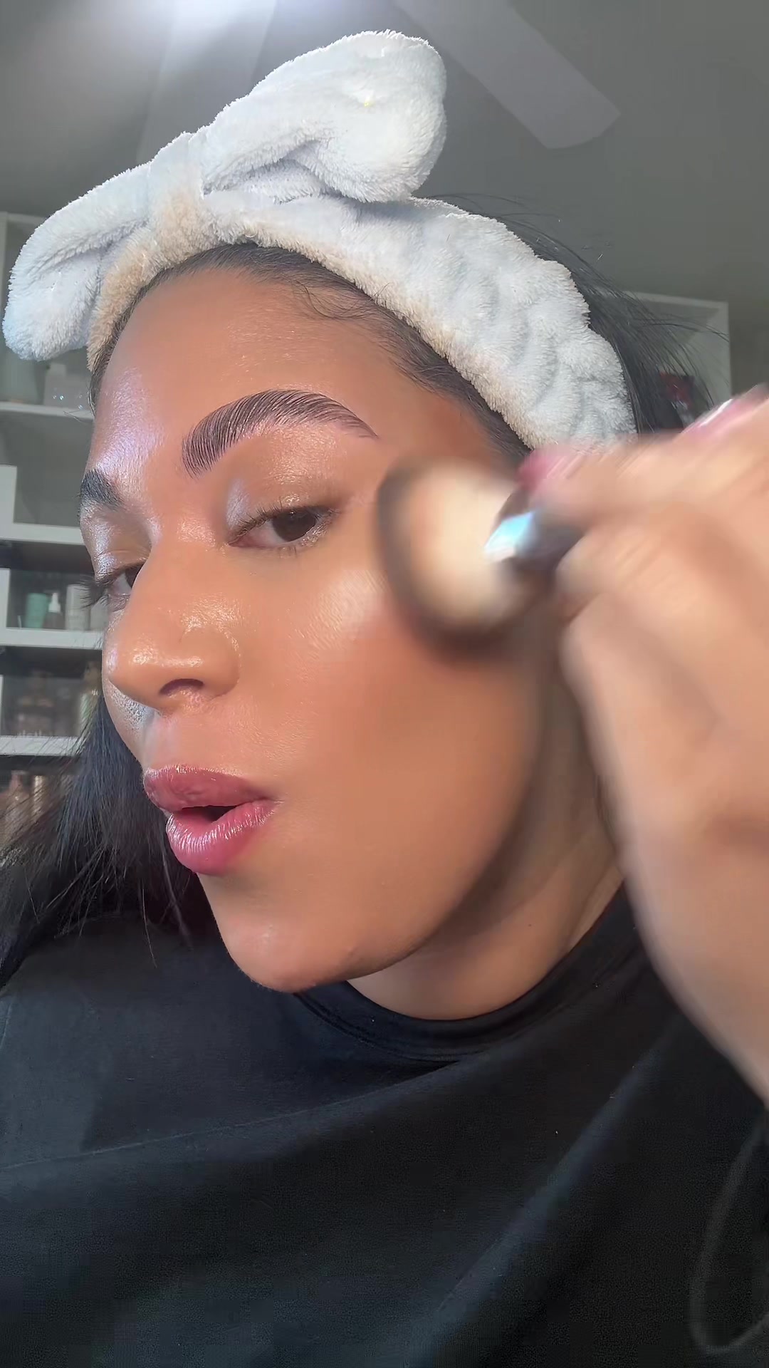 TikTok post by @brooklyntaylorxoxo for Dominique Cosmetics. Caption reads: first time trying @Dominique Cosmetics and they....