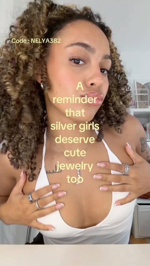 Instagram post by @nelyanyange for EVRY JEWELS. Caption reads: For the girls who only wear silver… @evryjewels....