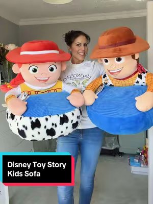 TikTok post by @shop.with.rhian for Keplin. Caption reads: [...] these kids Toy Story sofas right now ☁️....