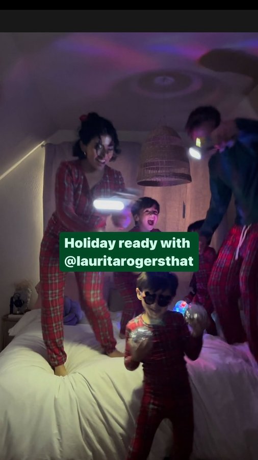 Instagram post by @lauritarogersthat for Gerber Childrenswear. Caption reads: Picture the softest, coziest family pjs, the....