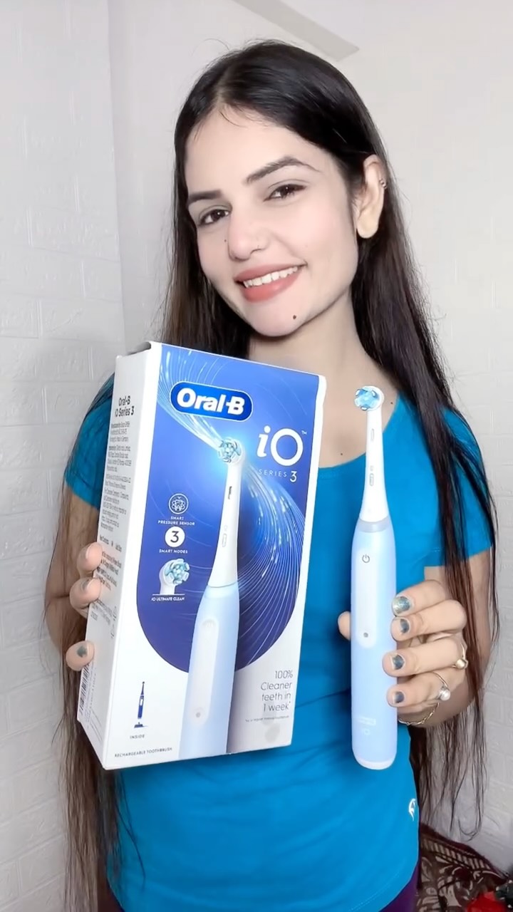 Instagram post by @shah_lifestyle_45 for Oral-B. Caption reads: Never going back to my old toothbrush + Loving....