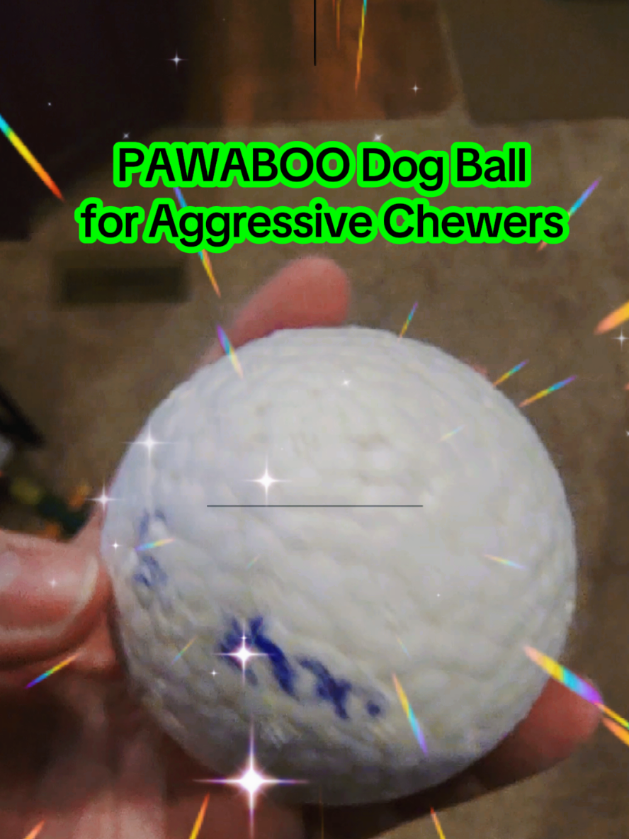 TikTok post by @kingleothegreatdane for Pawaboo. Caption reads: I love this Pawaboo Dog Ball for Aggressive....