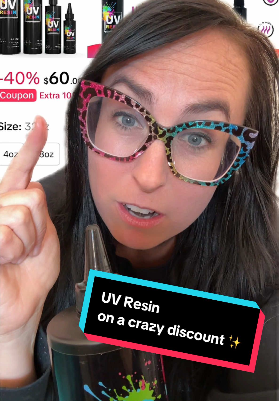 TikTok post by @_kthill_ for Counter Culture DIY. Caption reads: Flash sale on @Counter Culture DIY UV Resin! This....