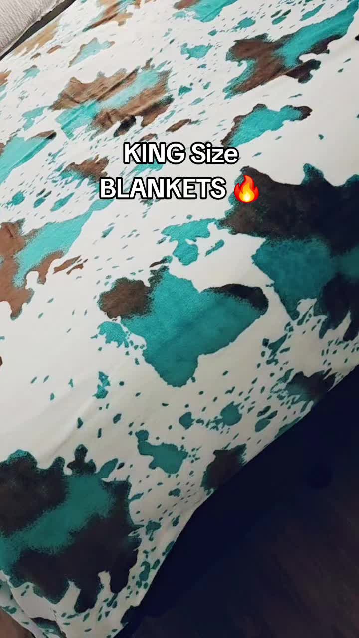 TikTok post by @chell_l_g for Dani Morgans. Caption reads: KING SIZE BLANKETS!! Multiple Prints. Limited....