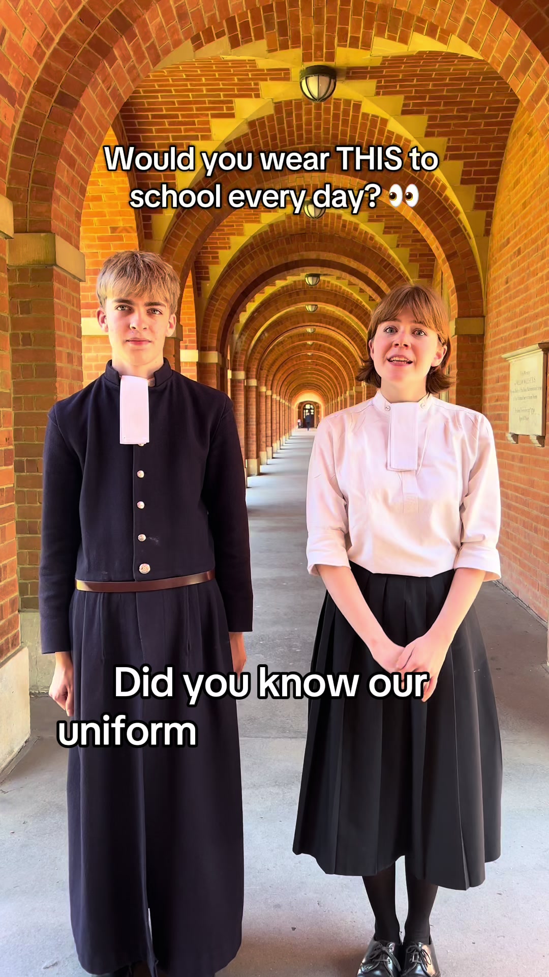 TikTok post by @christs.hospital.school for Dr Martens. Caption reads: Bet you didn’t see the @Dr. Martens collab coming....