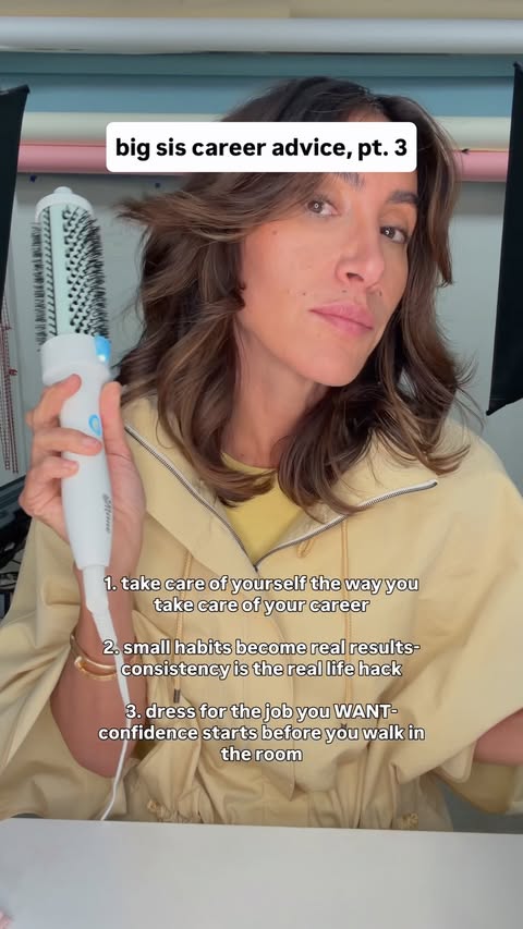 Instagram post by @jenatkinhair for ARMRA Colostrum. Caption reads: Big sis career advice, pt. 3 🤍 The biggest....