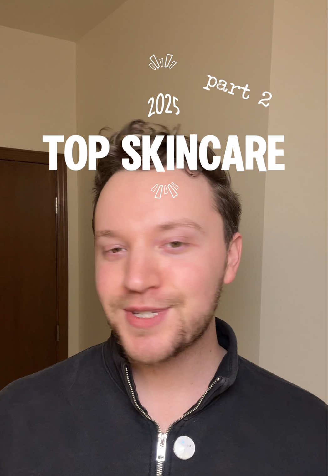 TikTok post by @noahxyoung for Experiment Beauty. Caption reads: Top skincare of 2025 pt 2 Toner / Exfoliants  1.....