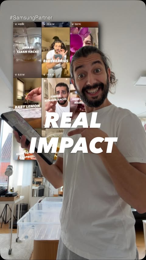Instagram post by @creative_explained for Samsung. Caption reads: #SamsungPartner #ad Excited to be partnering with....