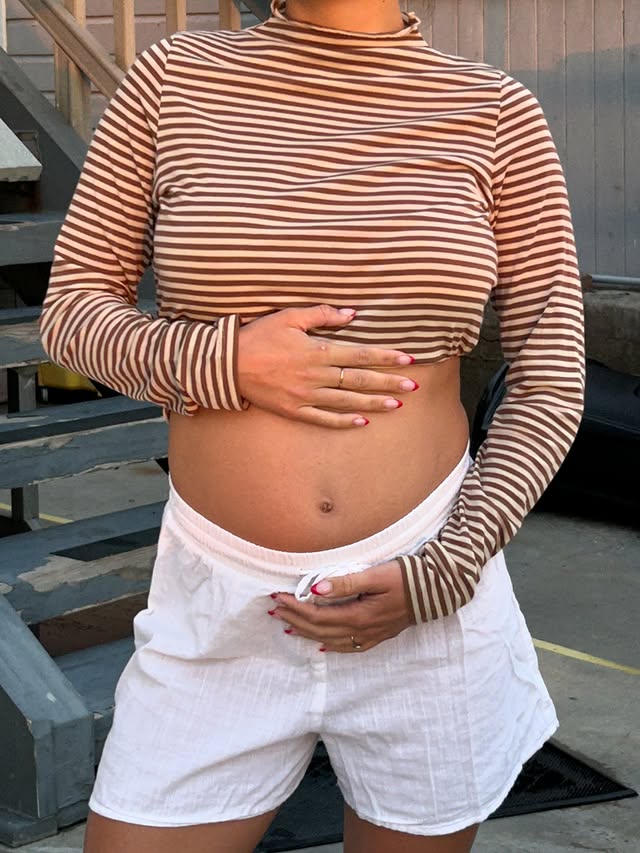 Instagram post by @amberlycronquist for PinkBlush Maternity. Caption reads: [...] a fuller heart, & a closet of....