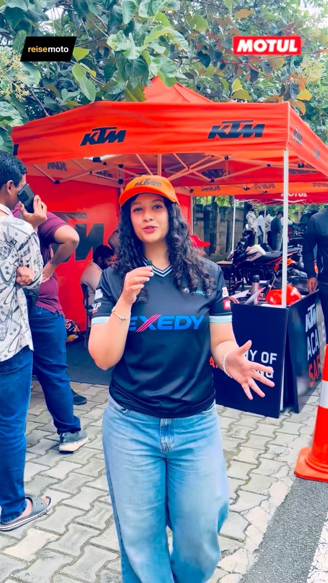 Instagram post by @ktmproxp for Reise Moto. Caption reads: KTM Academy of Safe Riding reached Nitte Meenakshi....