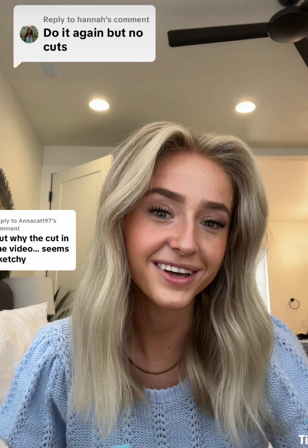 TikTok post by @jentriecherieee for AMAXY Beauty. Caption reads: Replying to @Annacatt97 No cuts🤭 But seriously,....