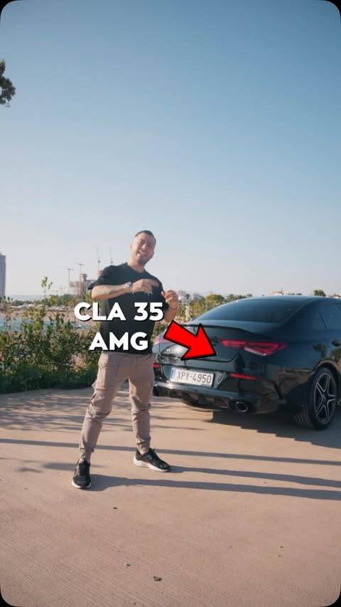 Instagram post by @vasilis_stavrianakos for CarVertical. Caption reads: BILYOLO20 😎 #bilyolo #mercedesbenz #cla35 #ad.