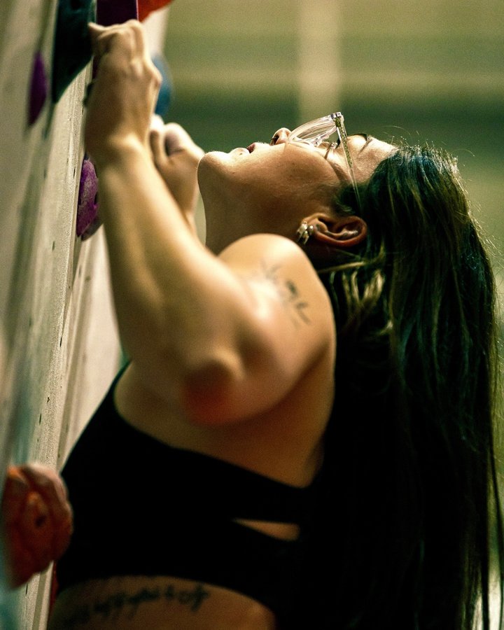 Instagram post by @loz_climbs for Lattice Training. Caption reads: I would never had tried this sort of climb a few....