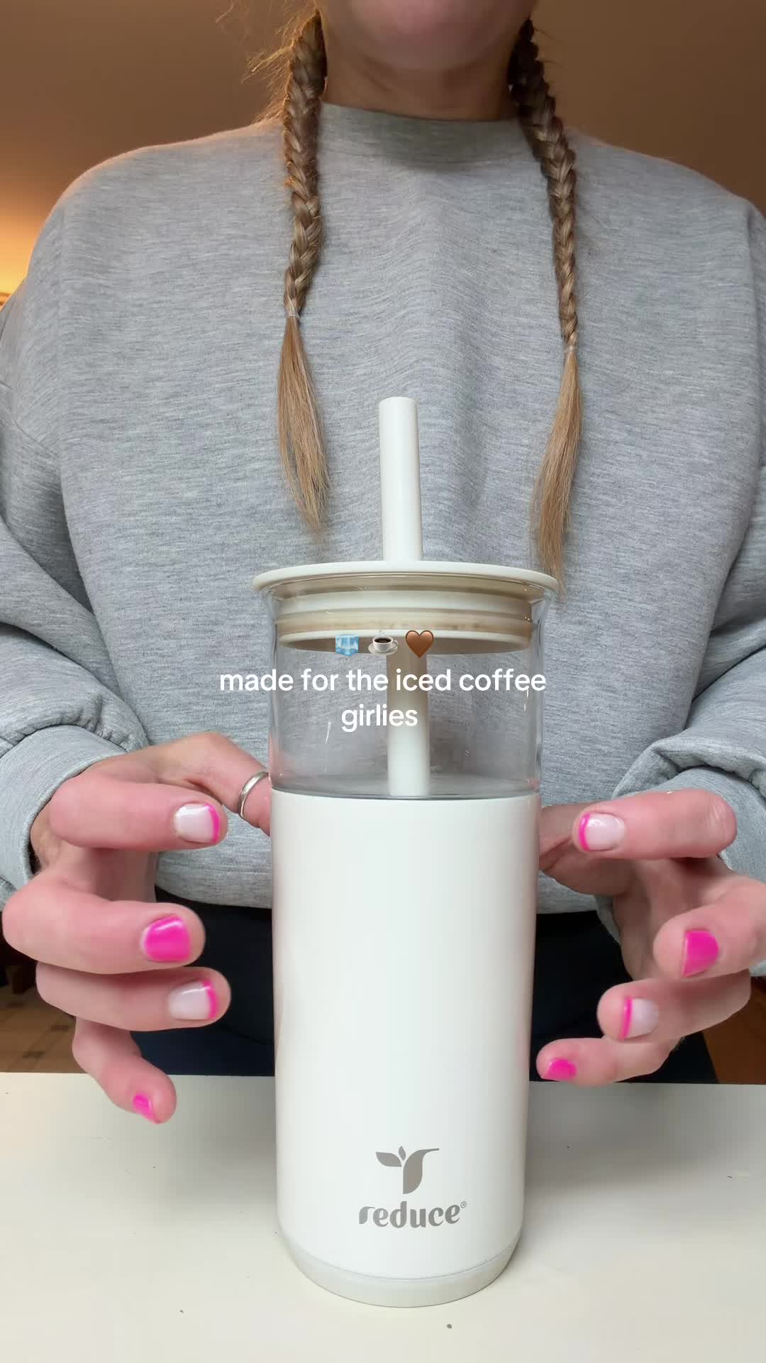 TikTok post by @casey_costi for Reduce. Caption reads: [...] #tiktokshopmemorialday #icedcoffeecup....