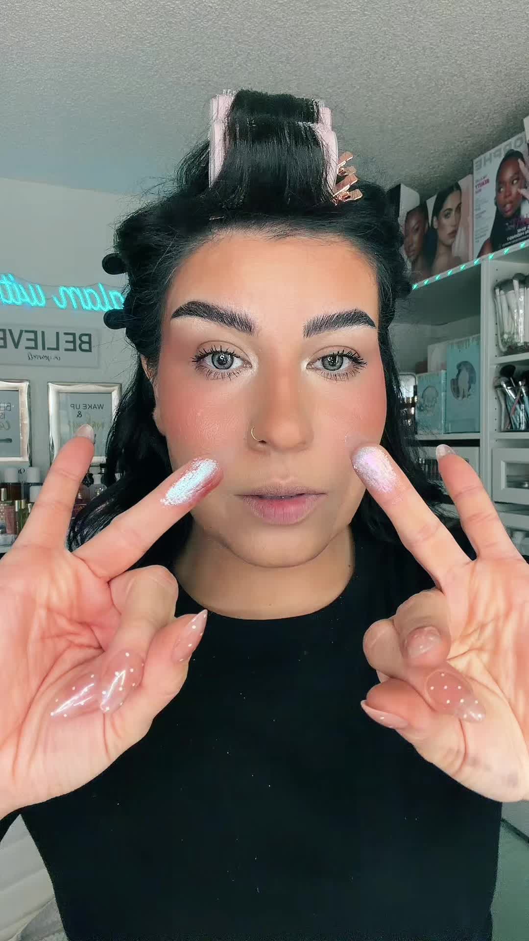 TikTok post by @get_glam_with_sadaf for Adriana Nichole Cosmetics. Caption reads: @Adriana Nichole Cosmetics 🥰🫰.