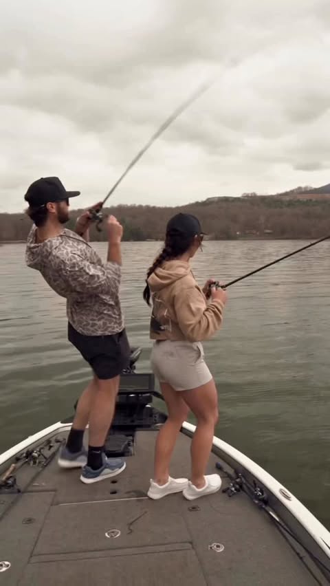 Instagram post by @mcguirecaden for HEYDUDE. Caption reads: [...] her shoulders…so we had to wear our new....