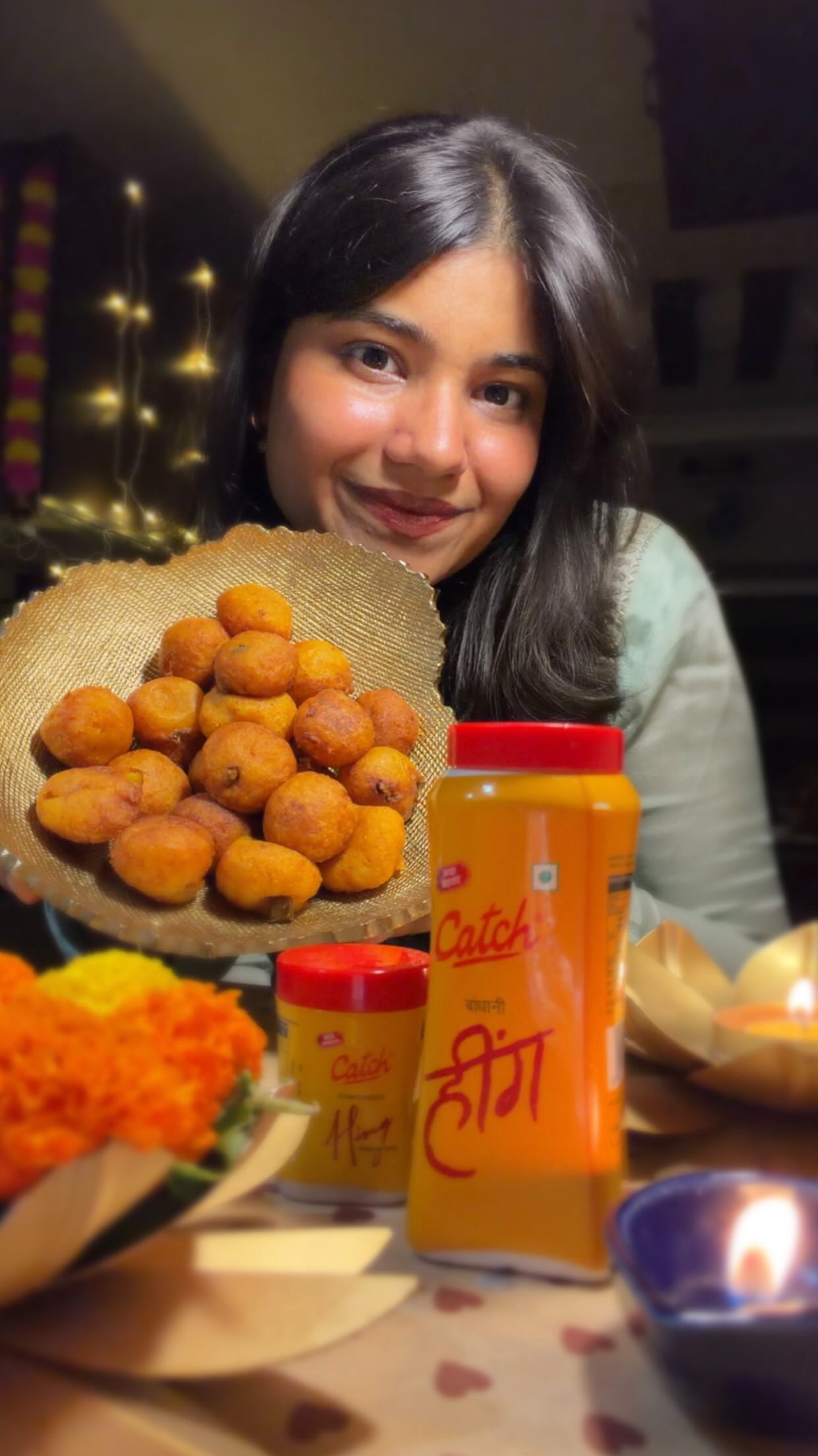 Instagram post by @shivangipithisaria for Catch Foods. Caption reads: my mom used to make crispy aloo balls all the time....
