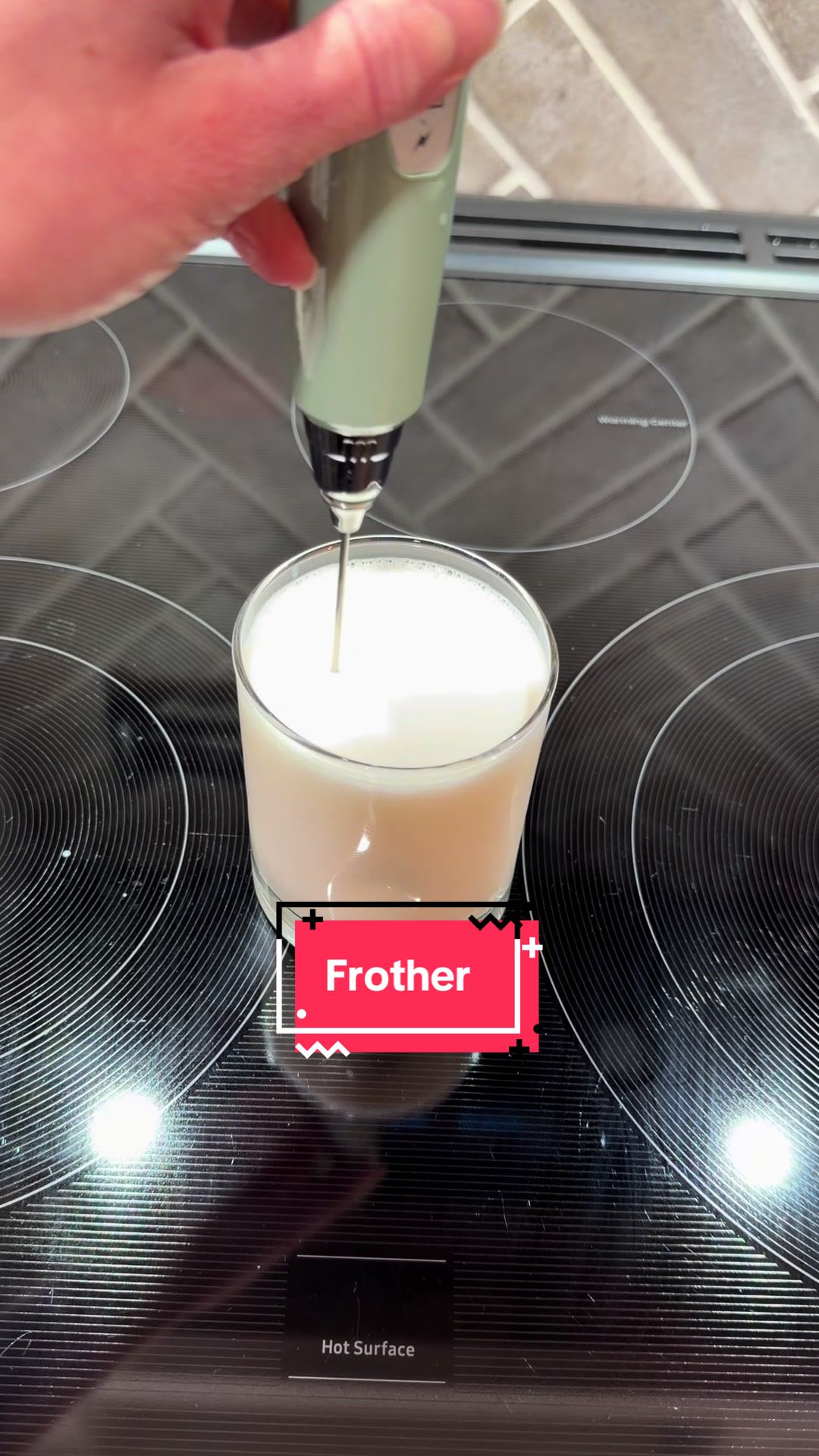 TikTok post by @rachie_b_04 for Odiforgo. Caption reads: [...] #frother #coffeetiktok #momsoftiktok....