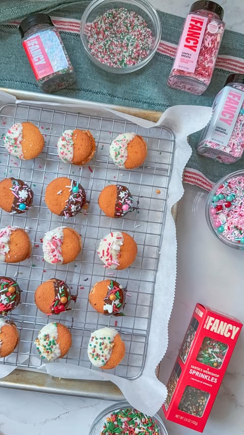 Instagram post by @charcuterie_n_things for Fancy Sprinkles. Caption reads: Headed to that cookie swap but really don’t want....