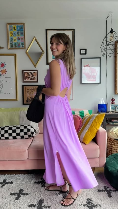 Instagram post by @thetrendysenorita for Glassworks London. Caption reads: Dress and top are both from @glassworkslondon 💜....