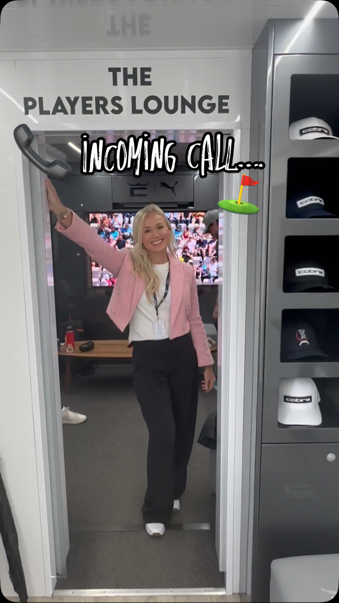 Instagram post by @blaironealgolf for COBRA Golf. Caption reads: 📞 Incoming call from Royal Portrush… @cobragolf....