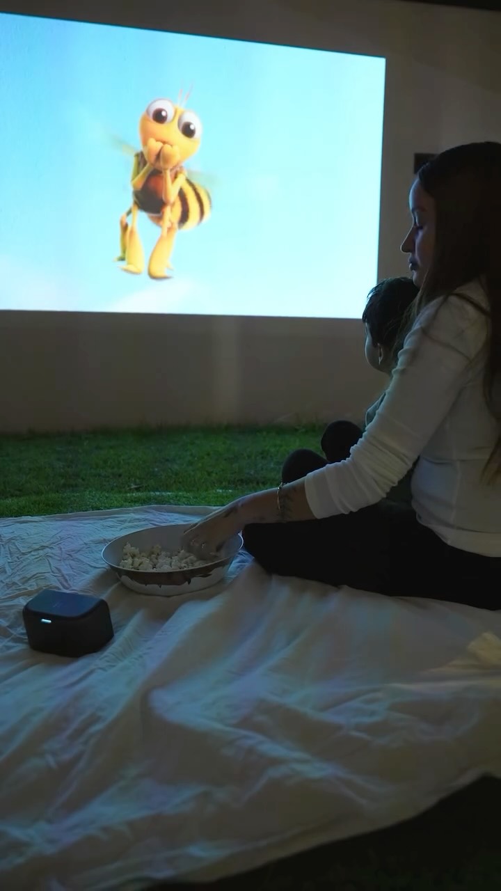 Instagram post by @ericaamarks for NEBULA. Caption reads: Just experienced movie nights like never before....