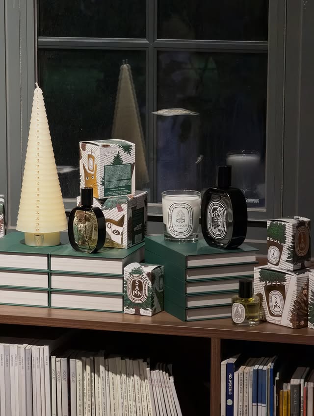 Instagram post by @alissaho23 for Diptyque. Caption reads: Bells ringing, chai tea drifting its cinnamony....