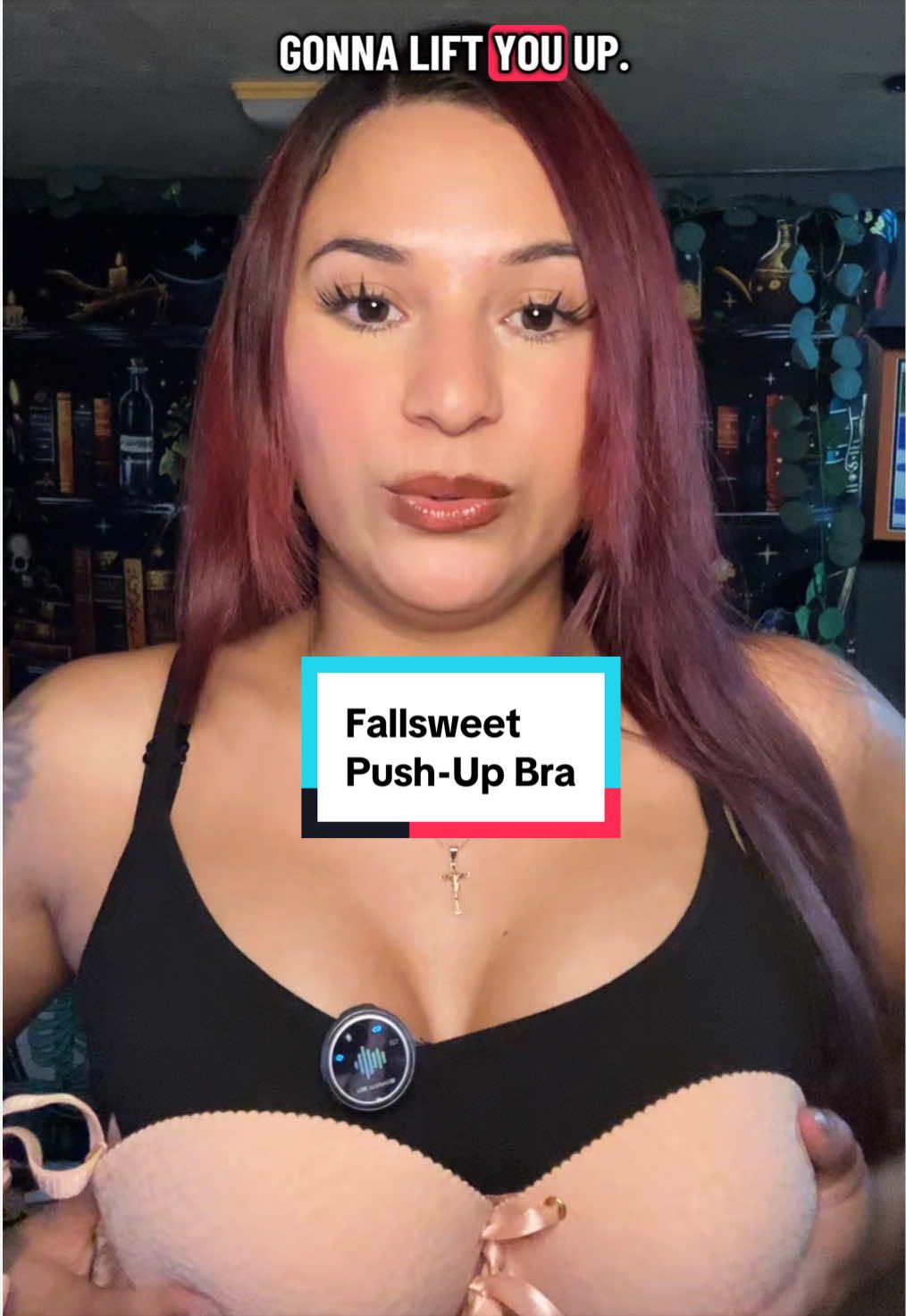 TikTok post by @staytrue_1of1 for FallSweet. Caption reads: [...] love these bras 😍 ladies go check out....