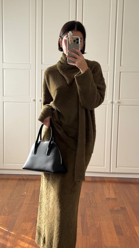 Instagram post by @aliceperrella for Bonprix. Caption reads: 3 colors, 3 fall looks! 🫒🩶🍫
@bonprix #bonprix....