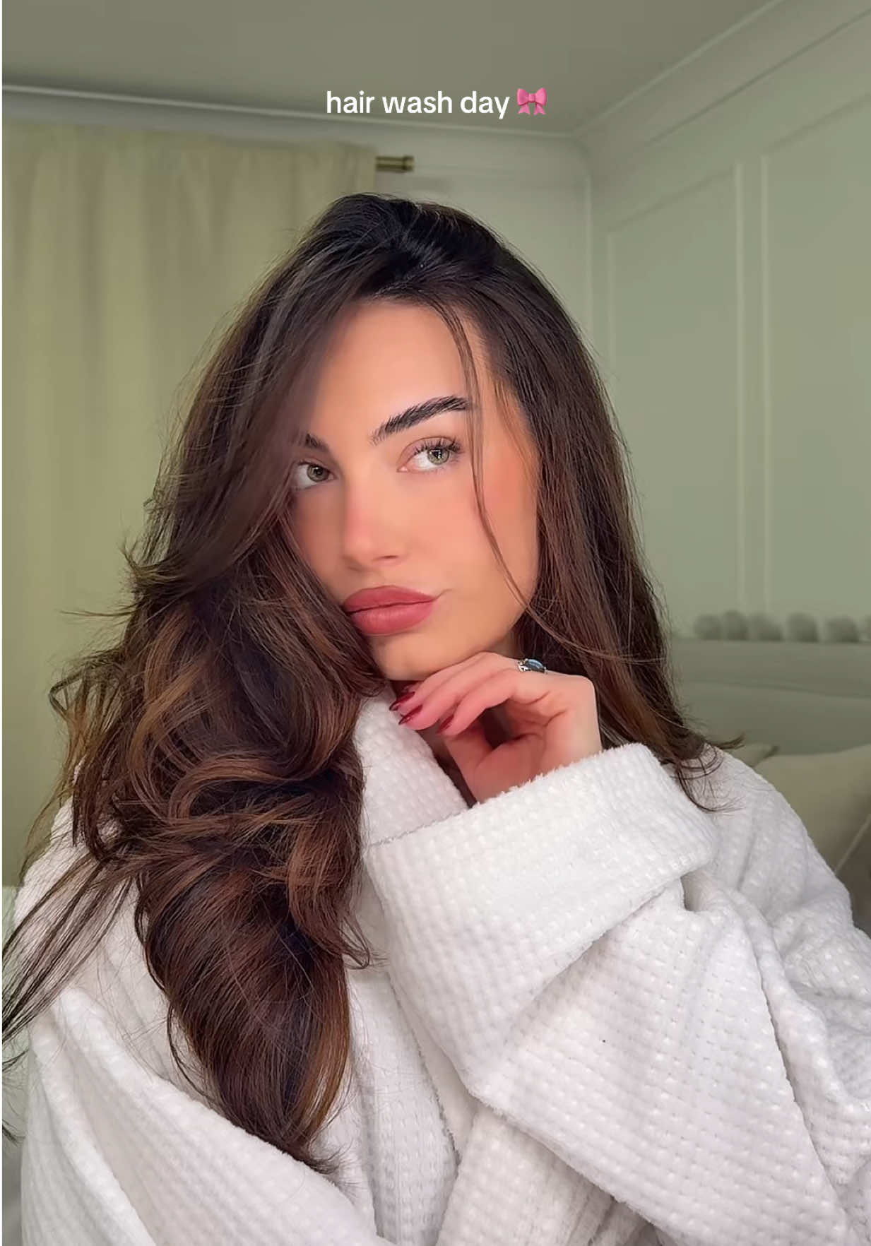 TikTok post by @molexrose for Maria Nila. Caption reads: My glossy hair routine @Maria Nila @Sephora UK 🎀....