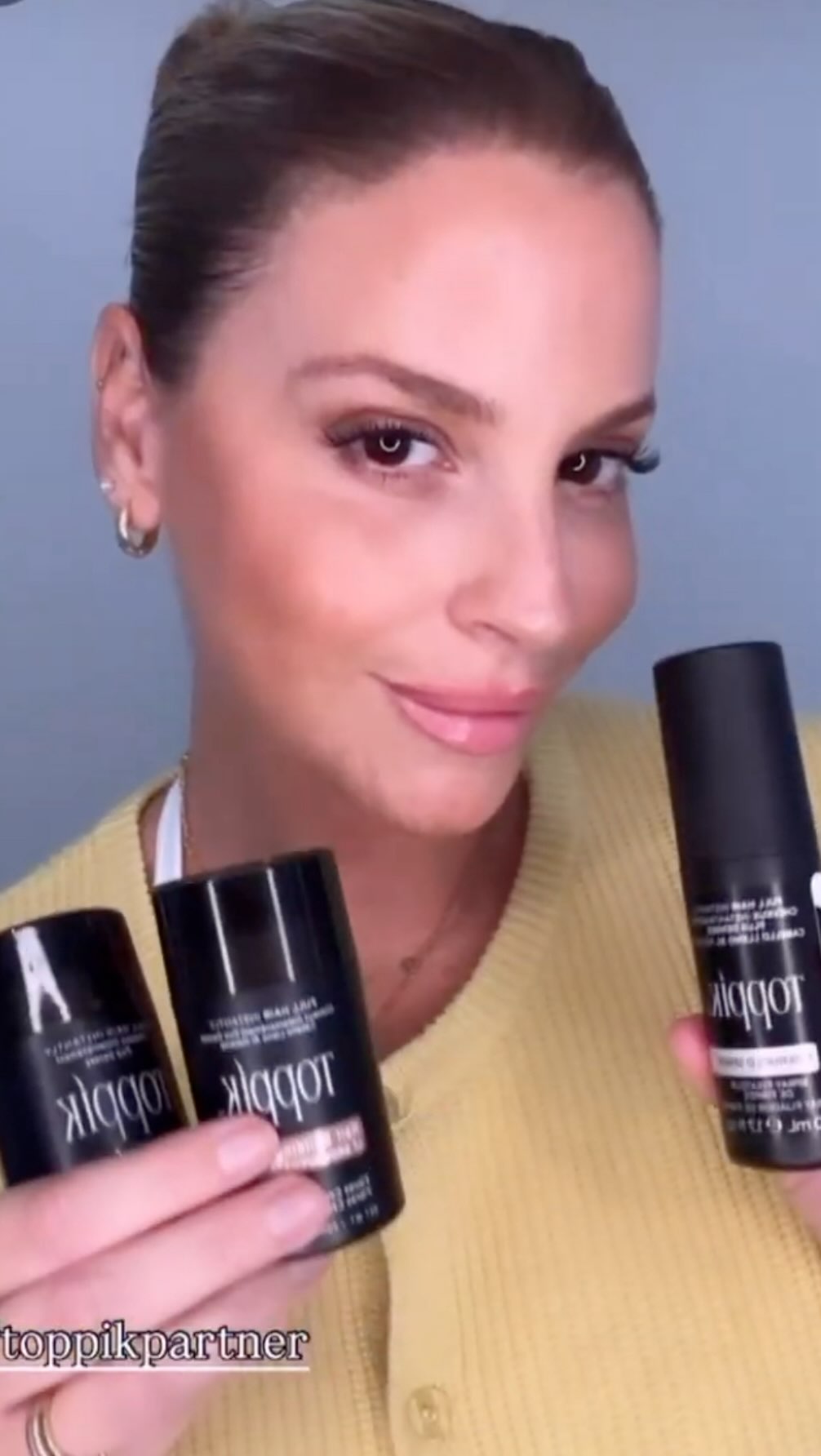 Instagram post by @chantidez for Toppik. Caption reads: Thinning hair is something I struggle but I won’t....