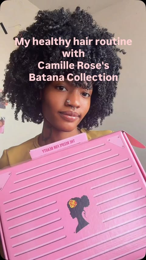 Instagram post by @dajnaedoss for Camille Rose. Caption reads: taking @camillerosenaturals new batana line with....