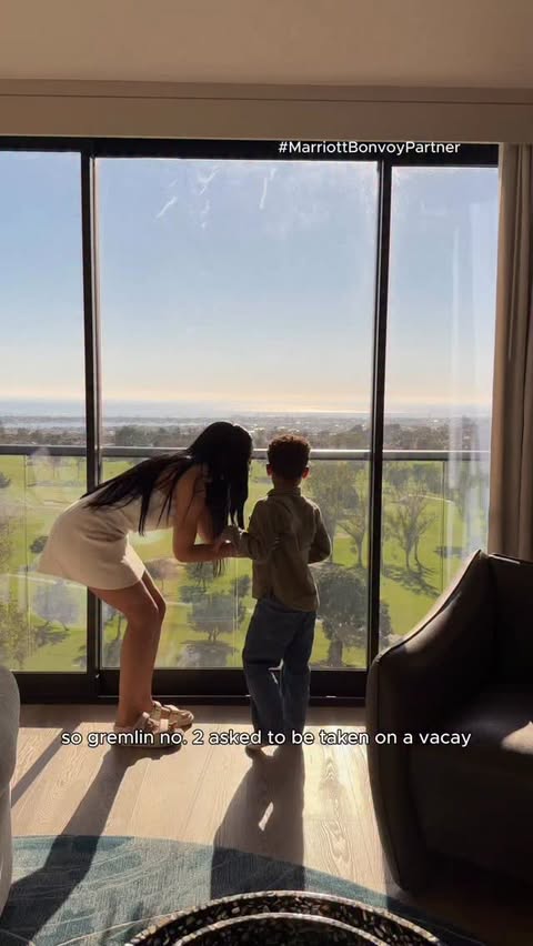 Instagram post by @kristy.sarah for Marriott Bonvoy. Caption reads: #MarriottBonvoyPartner Gremlin #2 requested some....