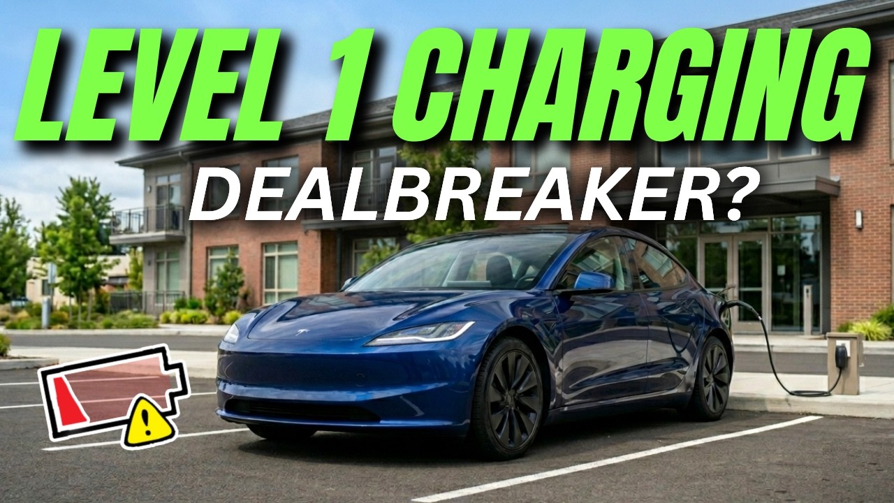 YouTube post by @FrozenTesla for Lugano_Beauties. Caption reads: Can a Tesla Survive ONLY slow charging at an....