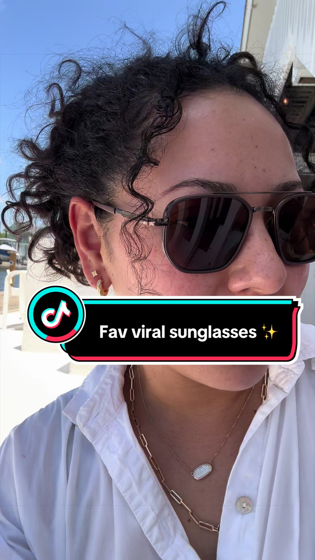 TikTok post by an influencer for Zen Zest. Caption reads: Fav sunglasses @Zen Zest #sunglasses [...].