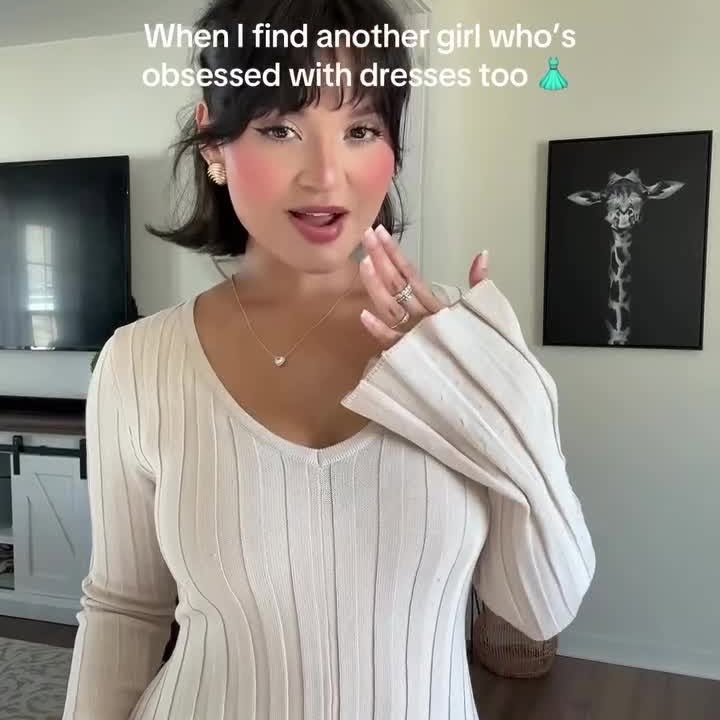 Instagram post by @kristelshiness for shoppinkblush.com. Caption reads: PinkBlush girlies know... 🥹👗🤍🎀 Shop....