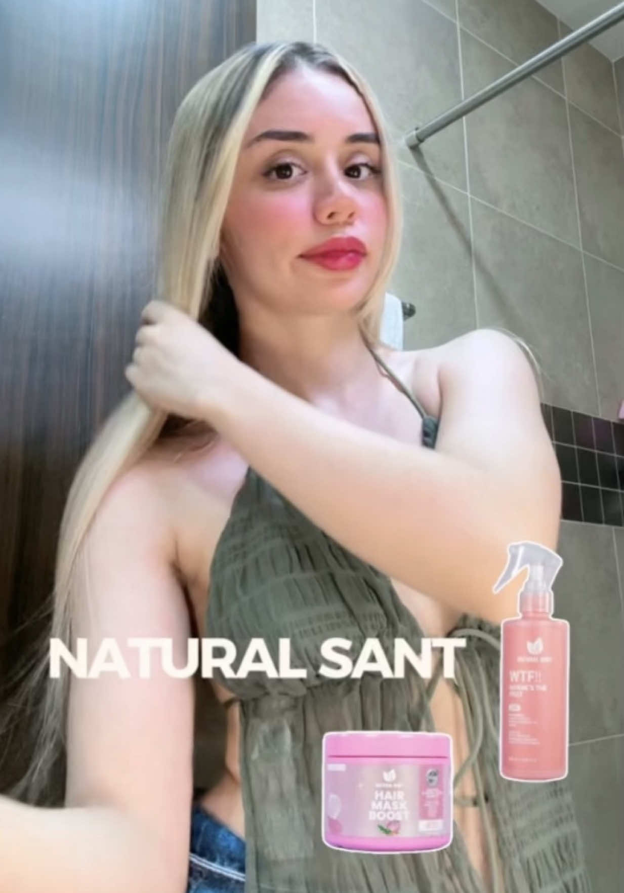 TikTok post by @lanayav for Natural Sant México. Caption reads: Mi nuevo favorito 💖 @Natural Sant Cosméticos....