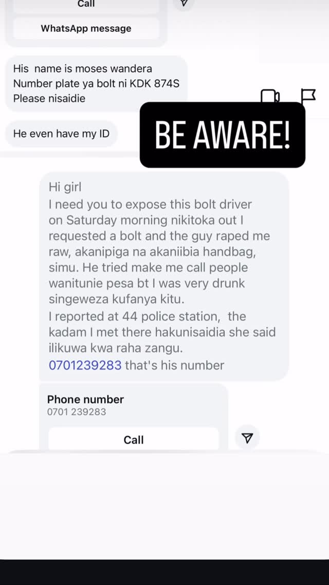 Instagram post by @wanjikustephens for Bolt. Caption reads: @bolt_kenya.