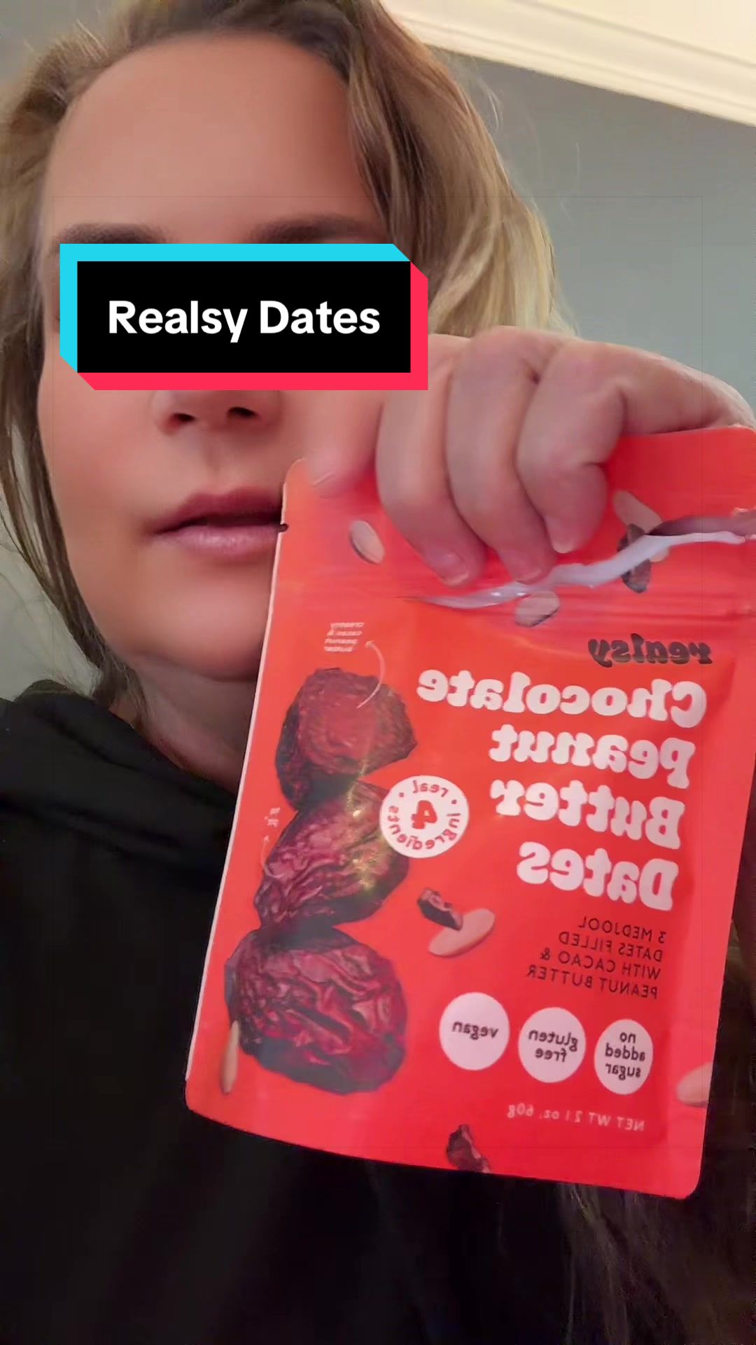 TikTok post by @donna_cheeseball for Realsy. Caption reads: [...] few different kinds of flavored dates.....