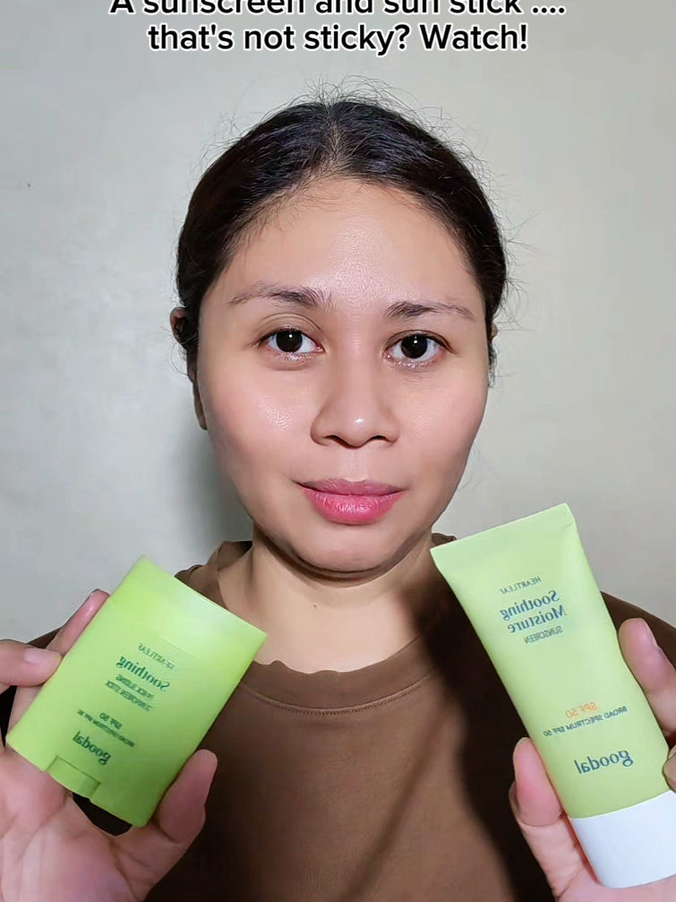 TikTok post by @gzellem for Goodal USA. Caption reads: A sunscreen and a sun stick… that’s not sticky?....