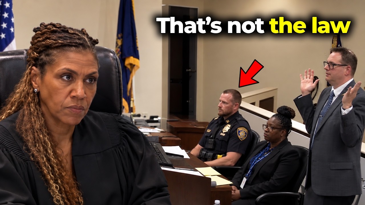 YouTube post by @AudittheCourt for Freecash.com. Caption reads: When a Cop's Testimony IMMEDIATELY Backfires in....
