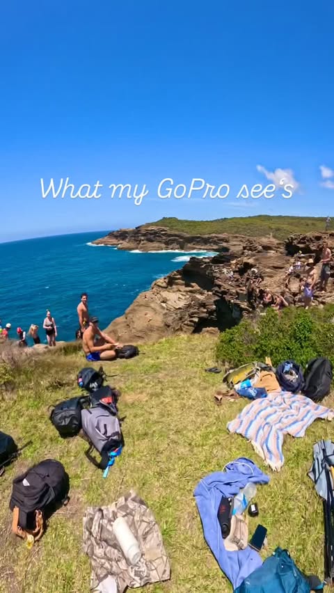 Instagram post by @ossysends for GoPro. Caption reads: [...] the first jump! I did this PoV with my....