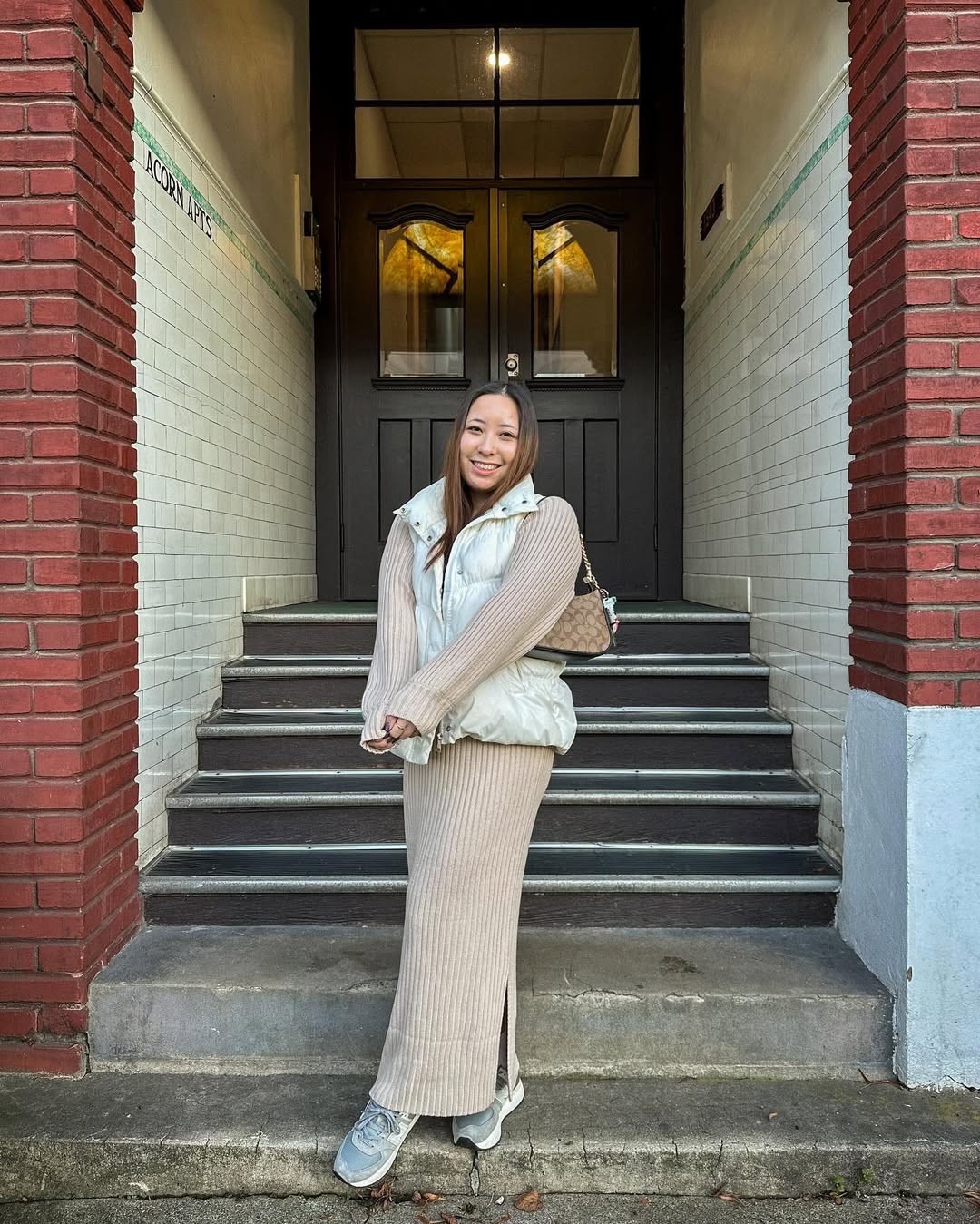 Instagram post by @thechrissycorner for shoppinkblush.com. Caption reads: Don’t have to worry about my legs being super cold....