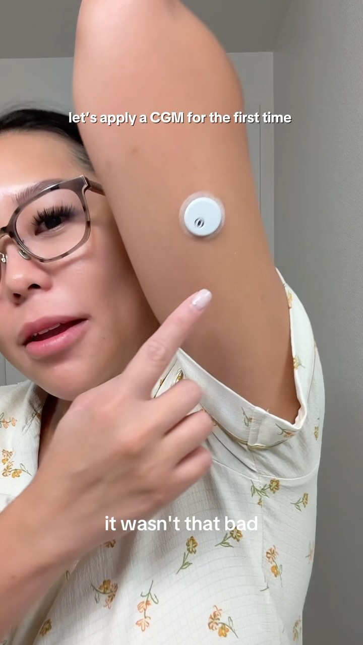 Instagram post by @geezelouiseeeee for FreeStyle Libre. Caption reads: Applied a CGM from @freestylediabetes for the....