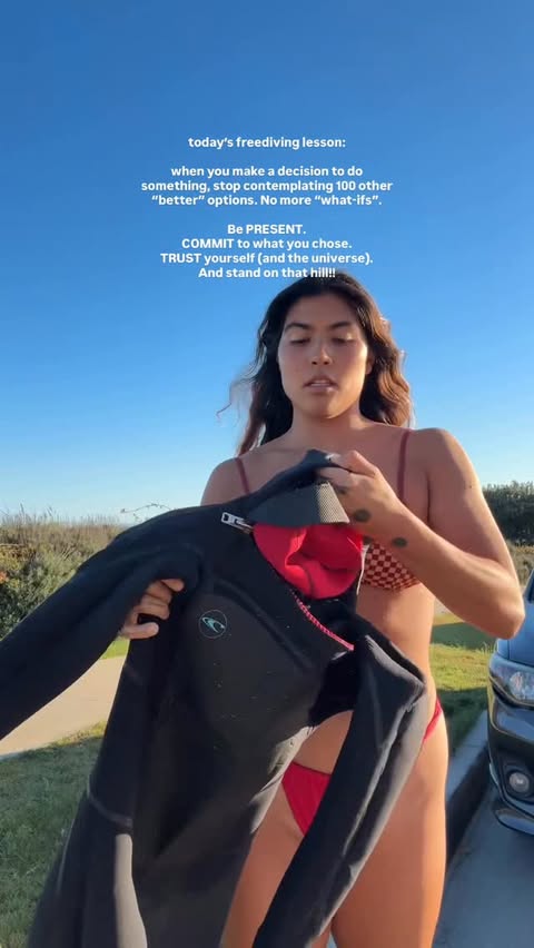 Instagram post by @naomimarika for RVCA. Caption reads: Have you EVER made a decision about something and....