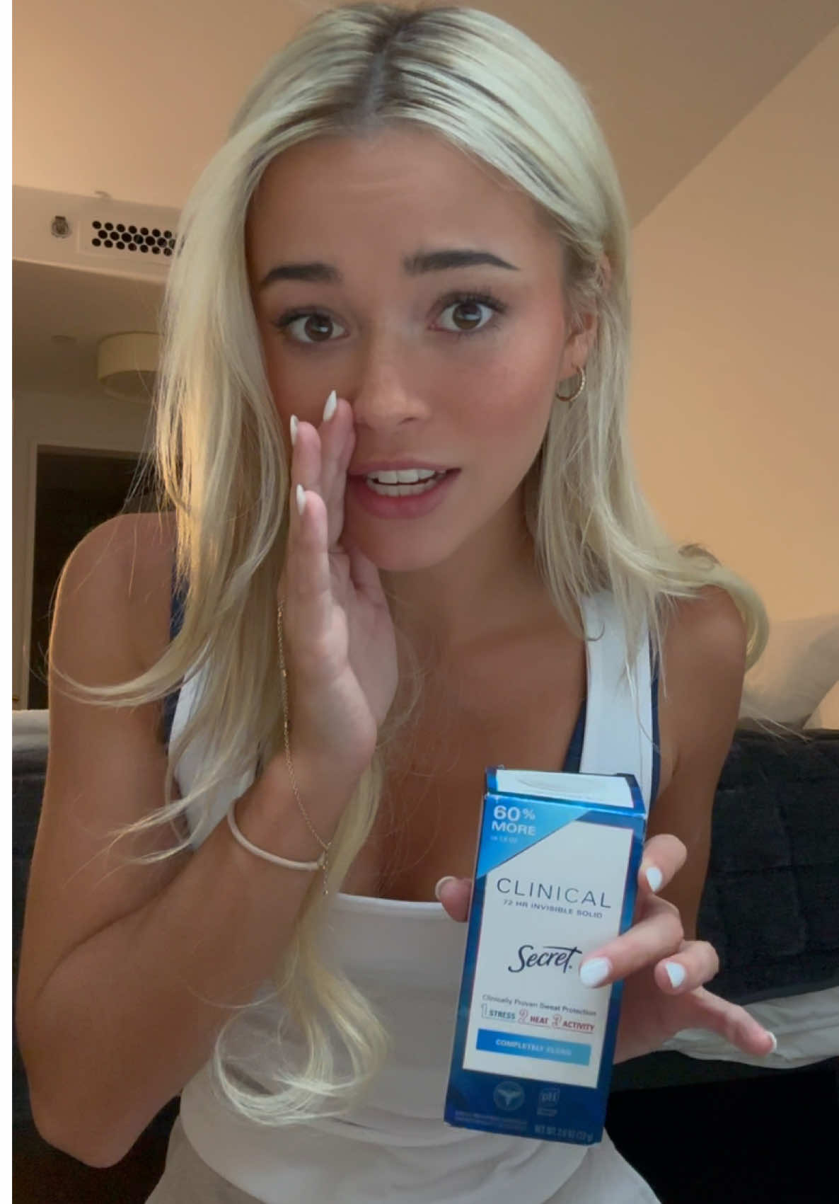 TikTok post by @livvy for Secret Deodorant. Caption reads: #ad #SecretDeoPartner Thanks to @Secret Deodorant....